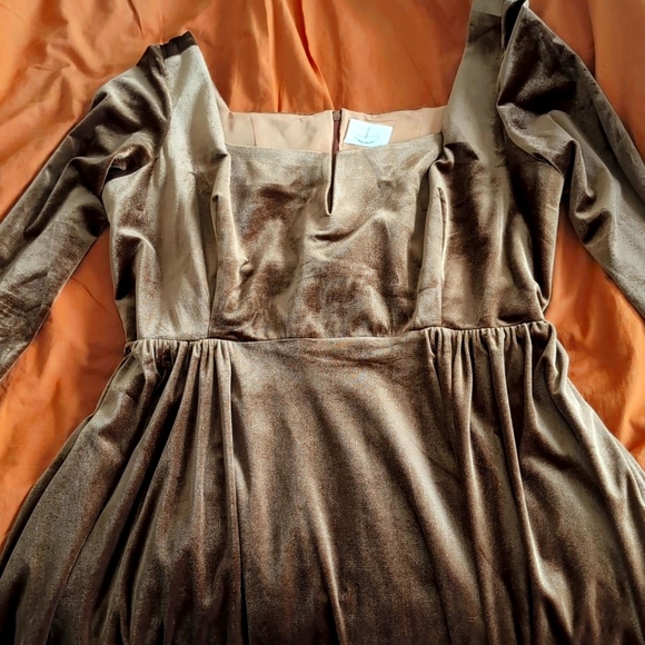 Handmade Sz 20 Brown Velvet Dress - Picture 4 of 9